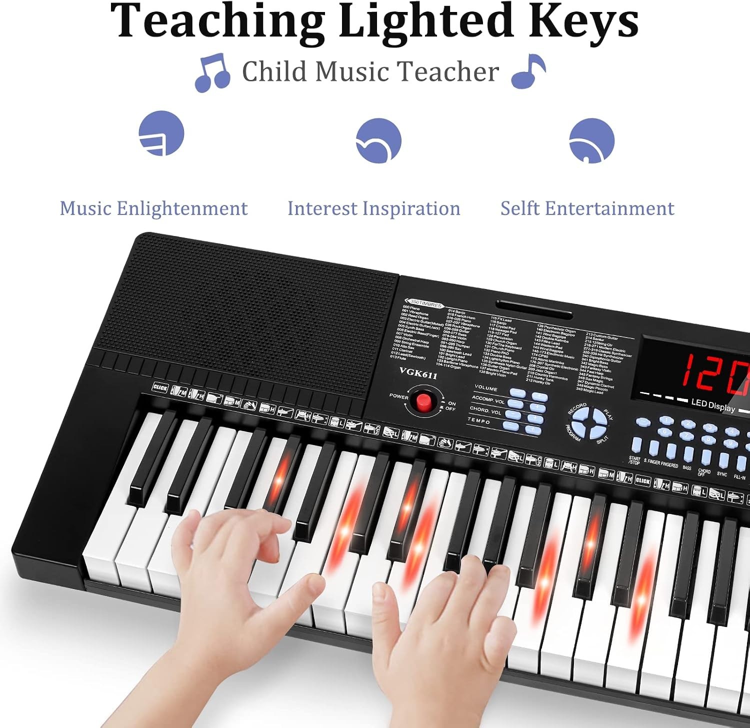 Durable 61-Key Keyboard with Teaching Modes