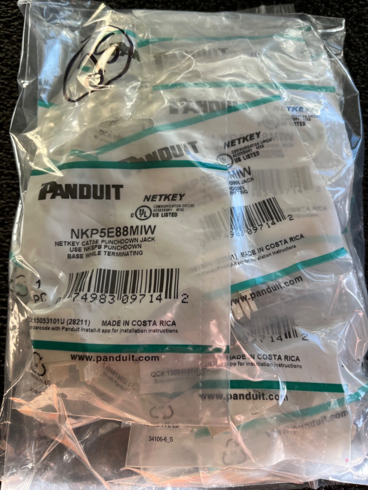 PANDUIT - NETKEY CAT5E PUNCHDOWN JACK  -  NKP5E88MIW  NEW LOT  OF (25) ~TNT