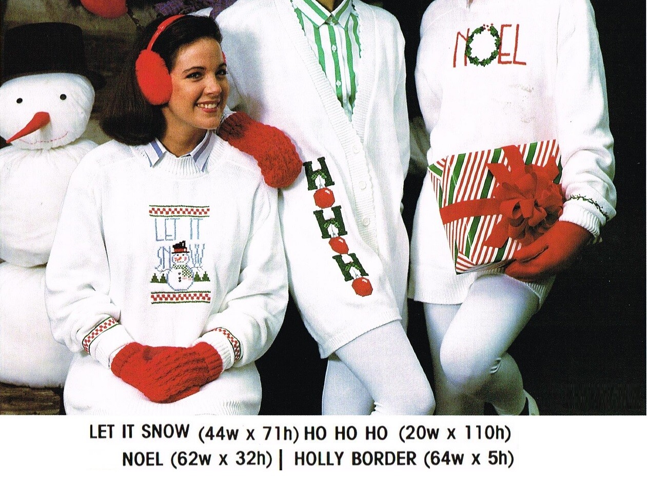 LET IT SNOW, HO HO HO, NOEL  CROSS STITCH PATTERN  ONLY  -  TL   EUP