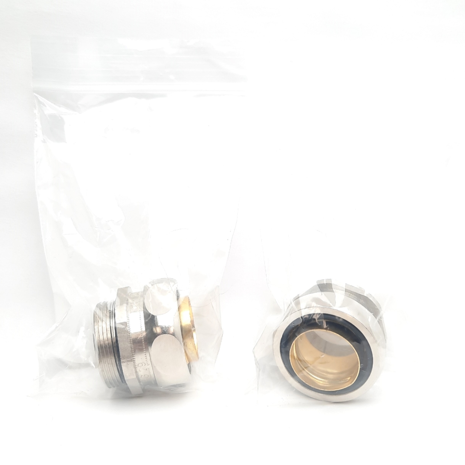 Lot of 2 Silvyn 61795145 Brass Conduit Connectors PG 29, TPE Seal