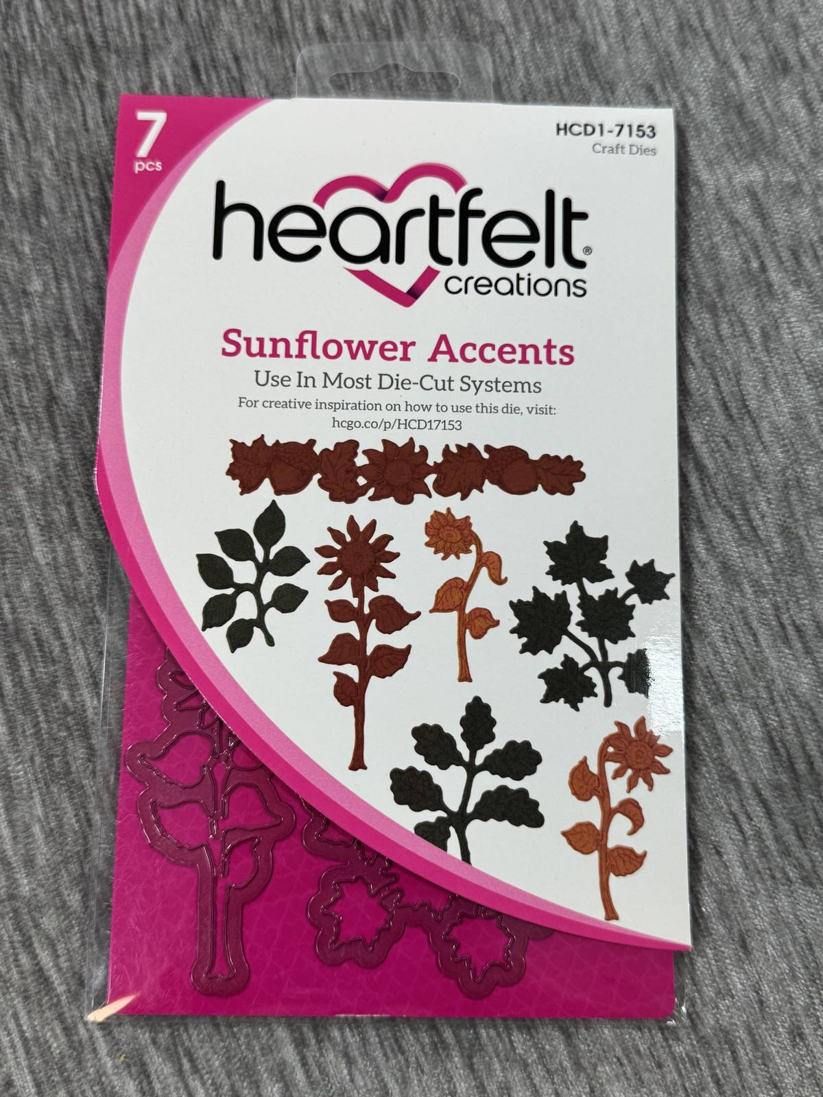 Heartfelt Creations Sunflower Accents Cutting Dies 7pc HCD1-7153 Scrapbooking