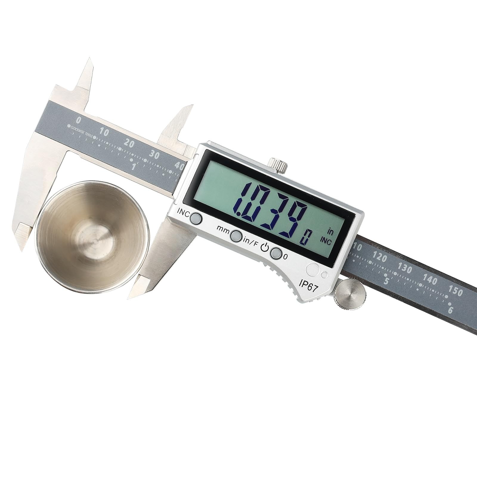 IP67 Grade Digital Caliper, DCPR-0605 0-6 Inch/150mm, Inch/Metric/Fractions