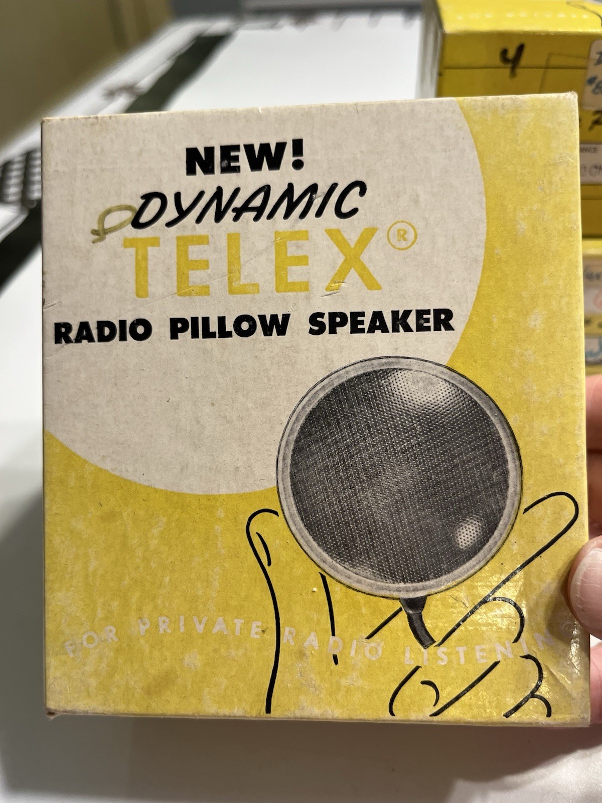 Vintage 1960s? Telex Dynamic Radio Pillow Speaker Lot of 3 Original Box