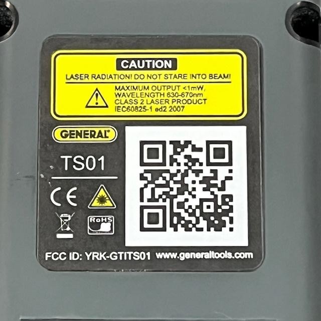 General Tools ToolSmart TS01 Laser Distance Meter Measurer with Case Tested