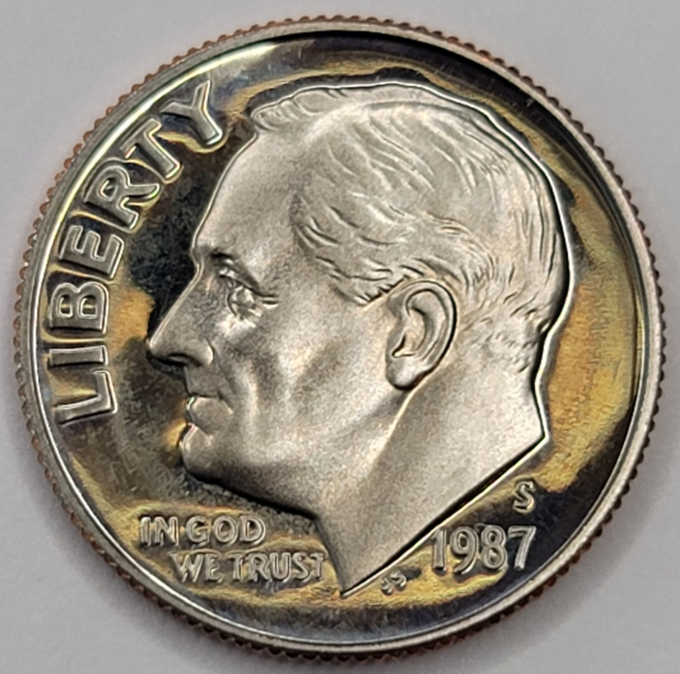 1987 S Gem Proof DCAM Roosevelt Dime - CN-Clad