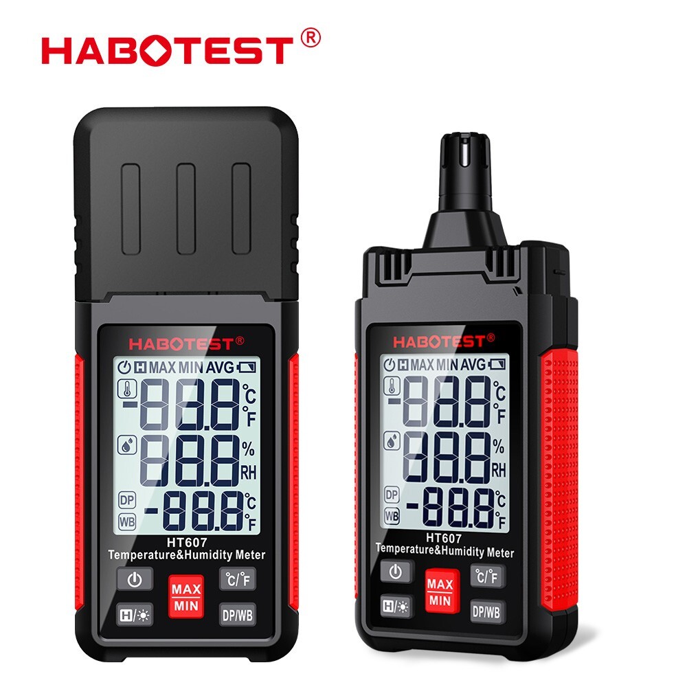 HABOTEST HT607 Handheld Temperature &Humidty Meter LCD Thermometer for garden