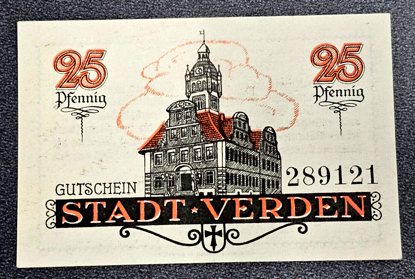 VERDEN NOTGELD 25 PFENNIG 1920 EMERGENCY MONEY GERMANY BANKNOTE (33705)