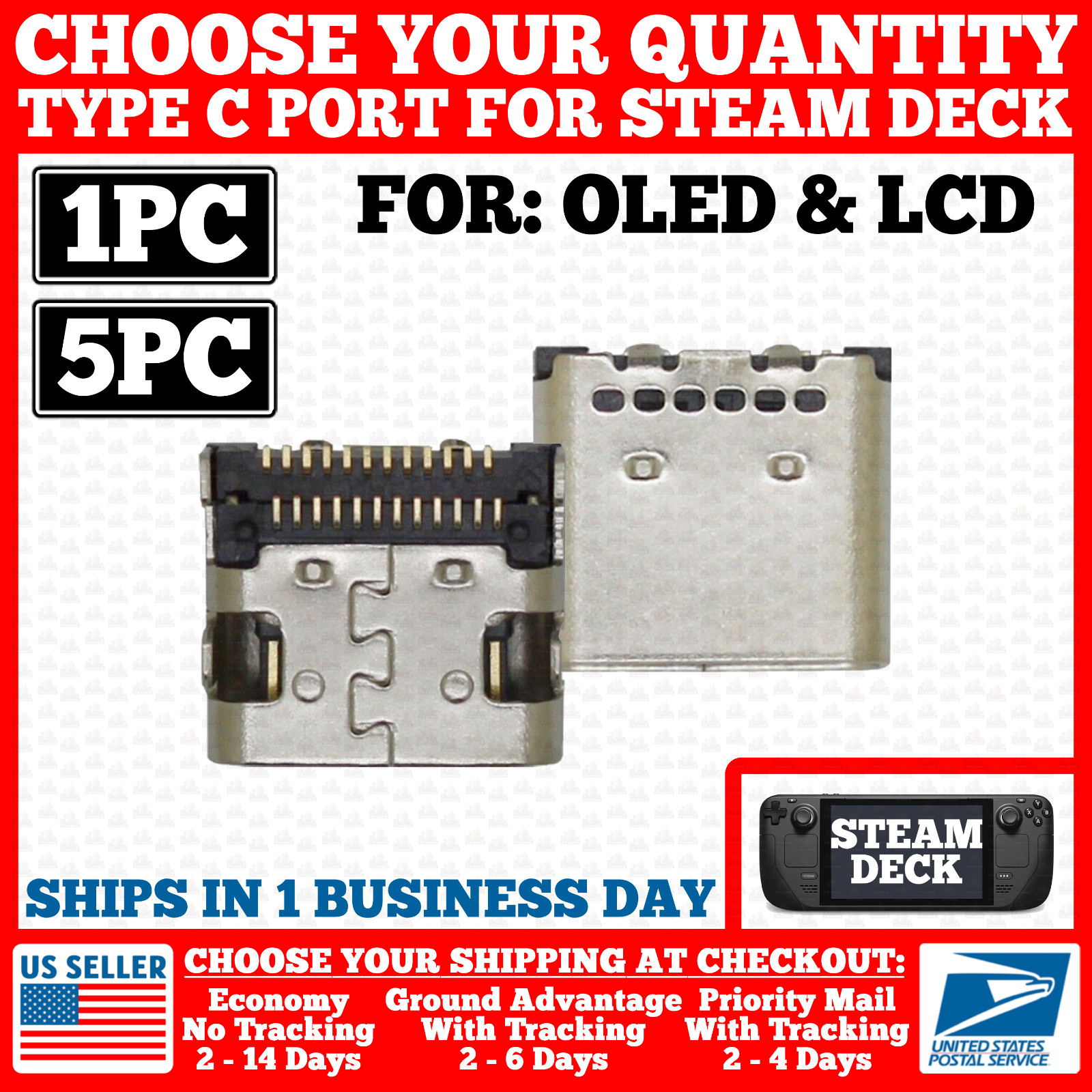 Charging Port For Valve Steam OLED/LCD Deck USB Type C Dock Socket Replacement