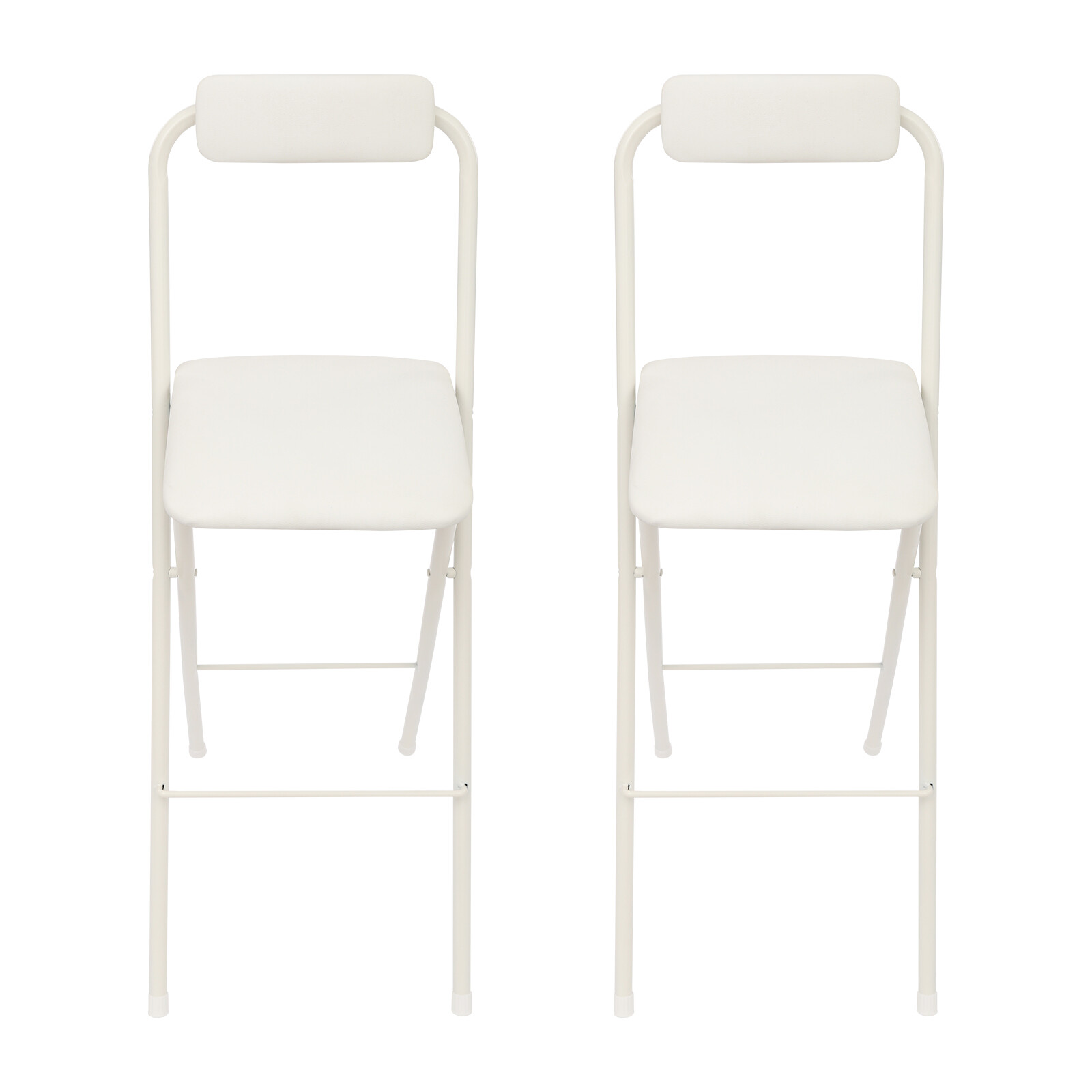 2 Pcs Folding Bar Stool with Backrest, Tall Foldable Stool Chair Portable USA