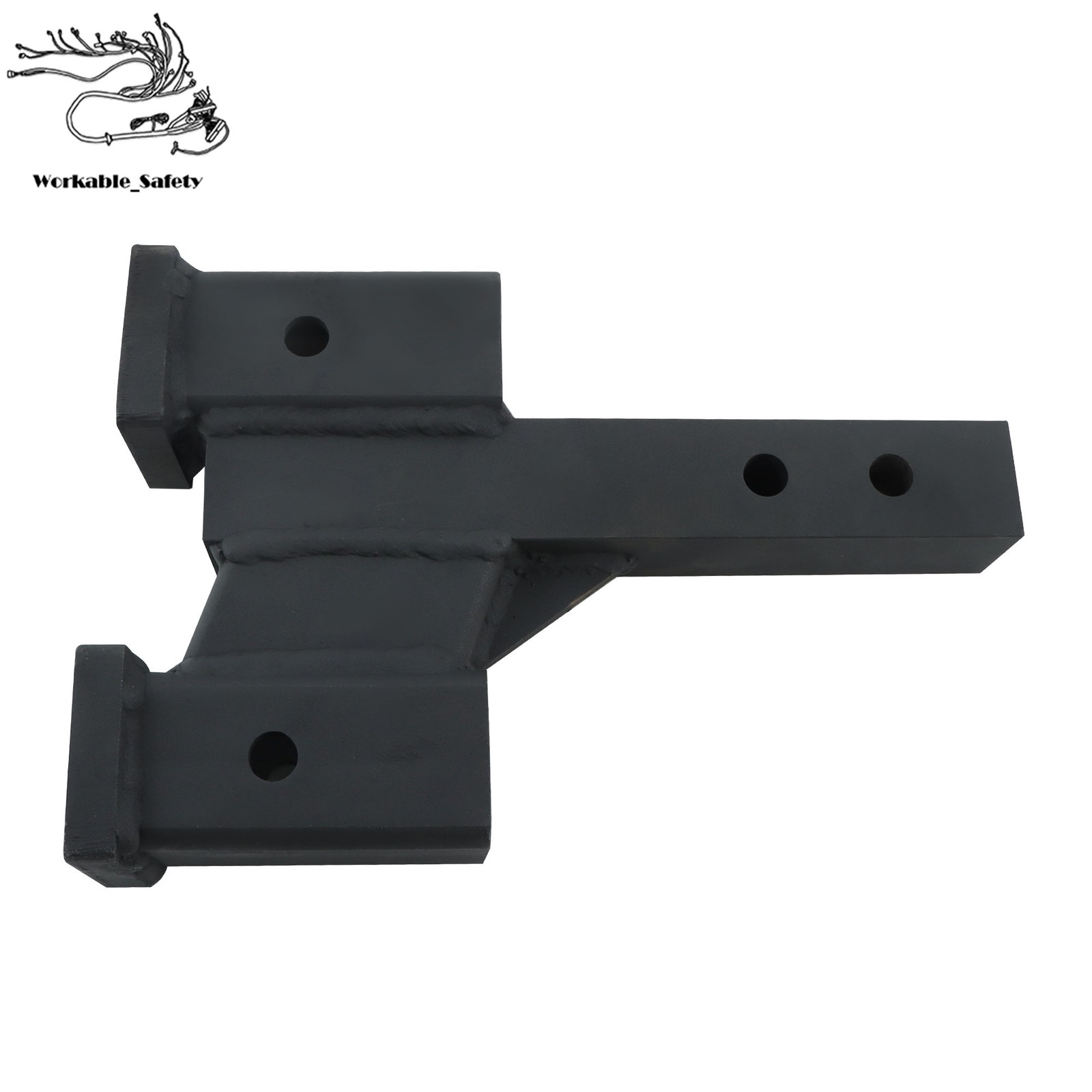 2" Receiver Dual Hitch Adapter 2" Solid Shank 10000Lbs Capacity Easy Install