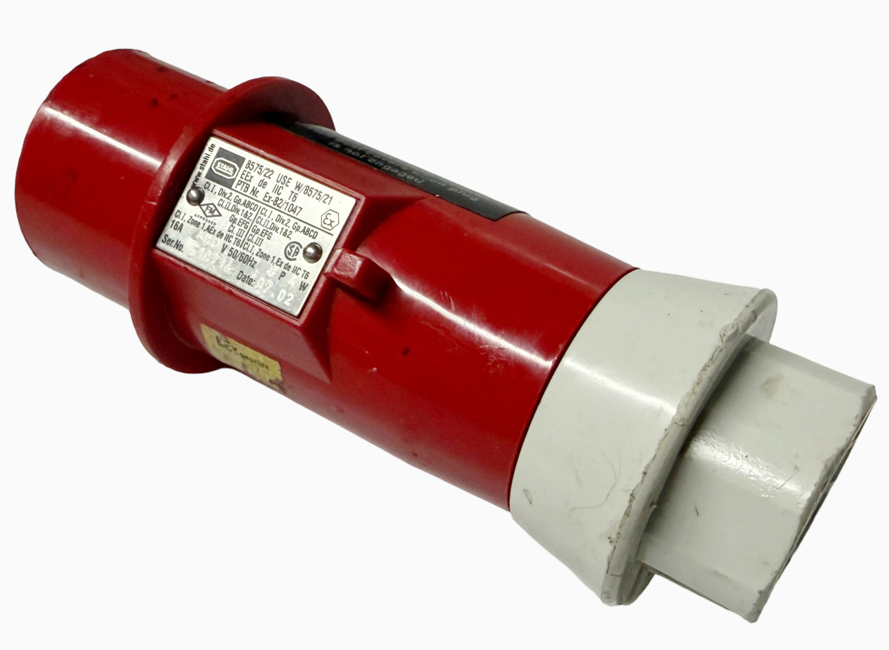 Stahl 8575/22 Male Plug Connector 16A 480V 3P 4W Use With 8575/21