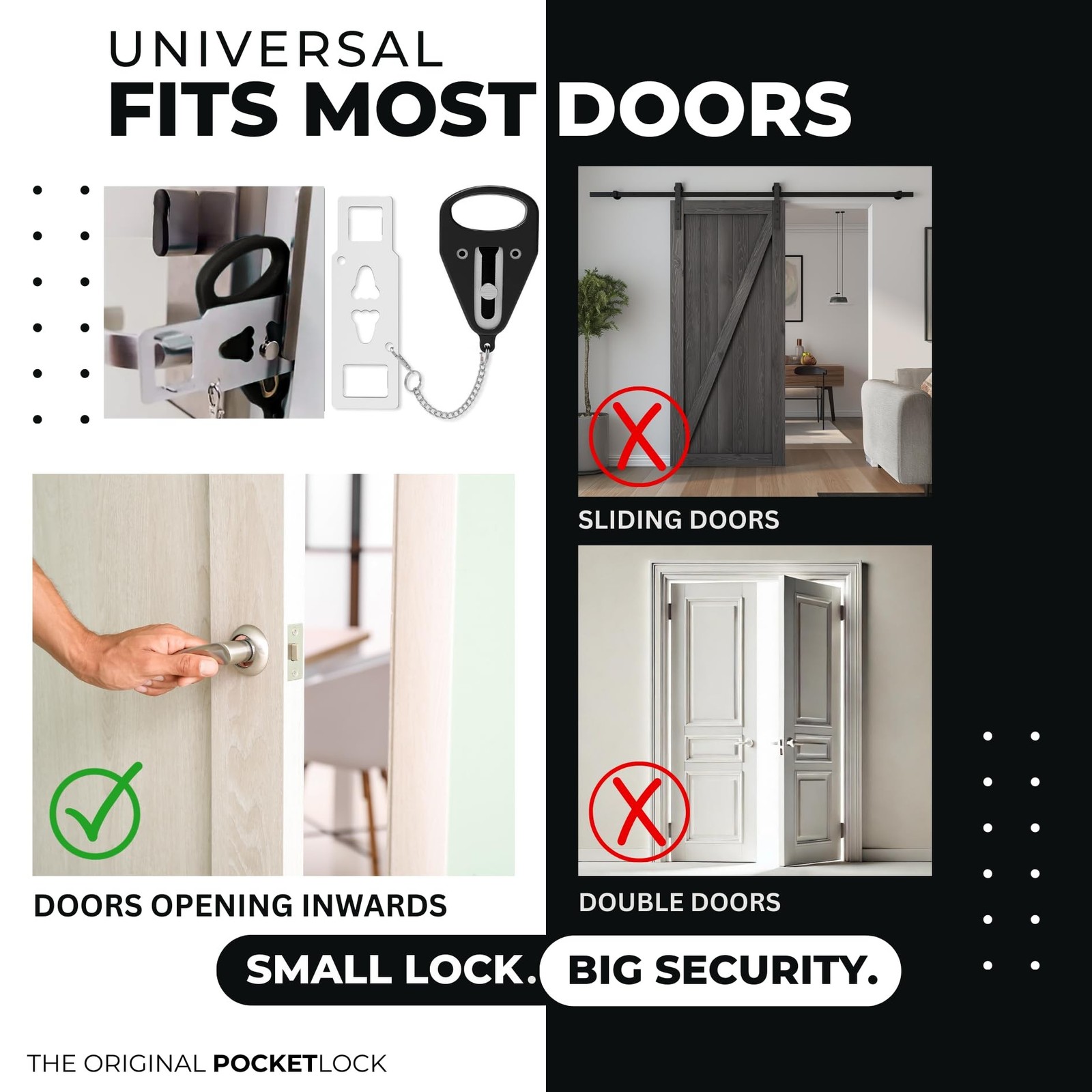 Portable Door Lock for Travel – Hotel Door Locks for Travelers Security &#