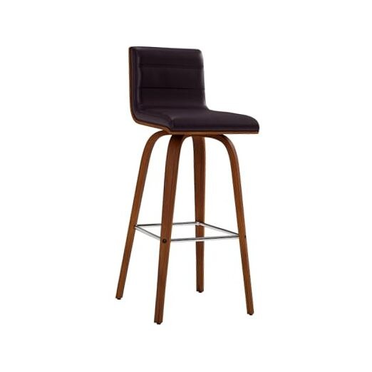 Vienna 30" Bar Height Swivel Brown 30" Seat Height 1 Brown Faux Leather/Walnut