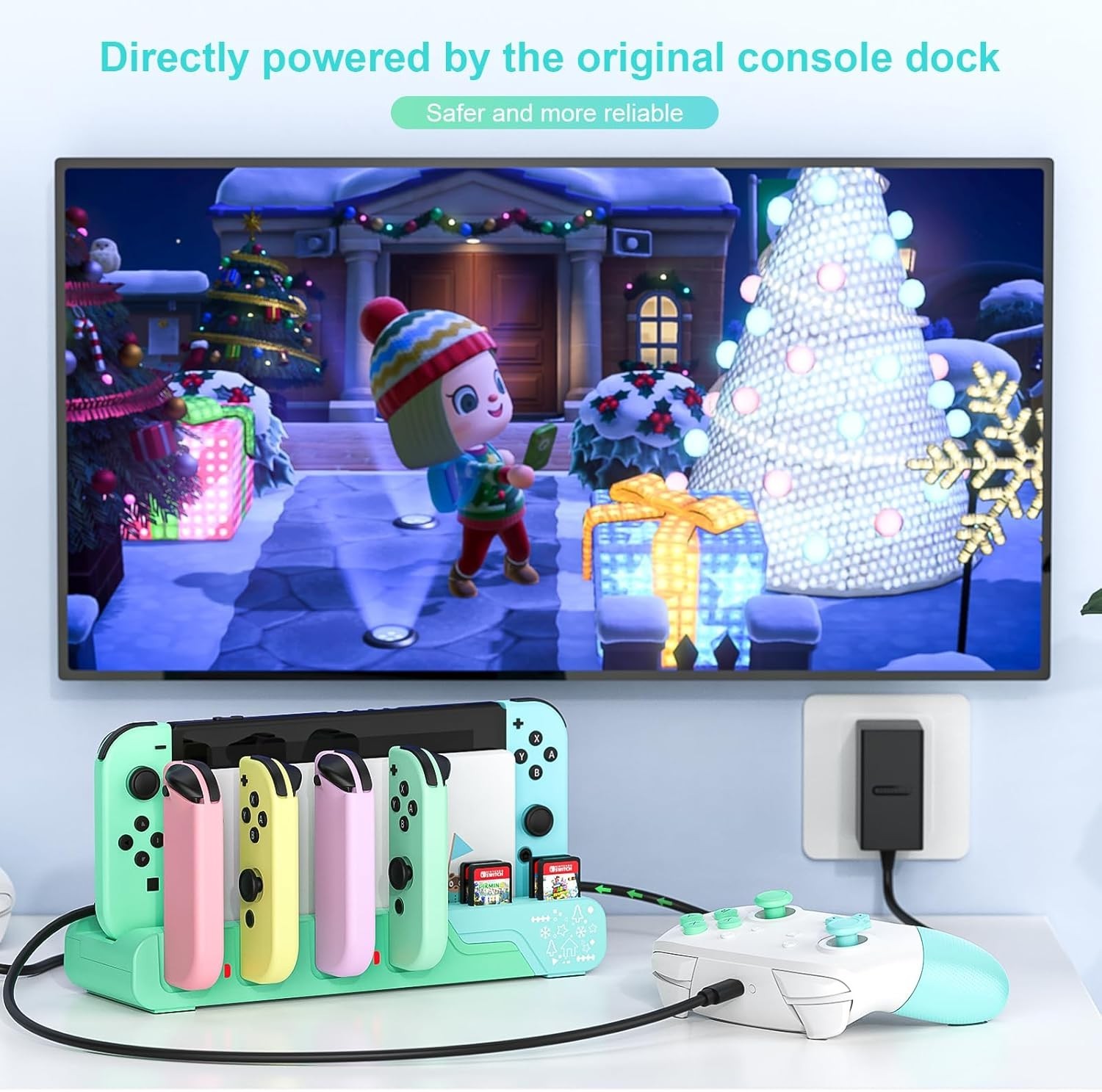 Switch Controller Charging Dock - Animal Crossing & Switch OLED Model Joycons, C