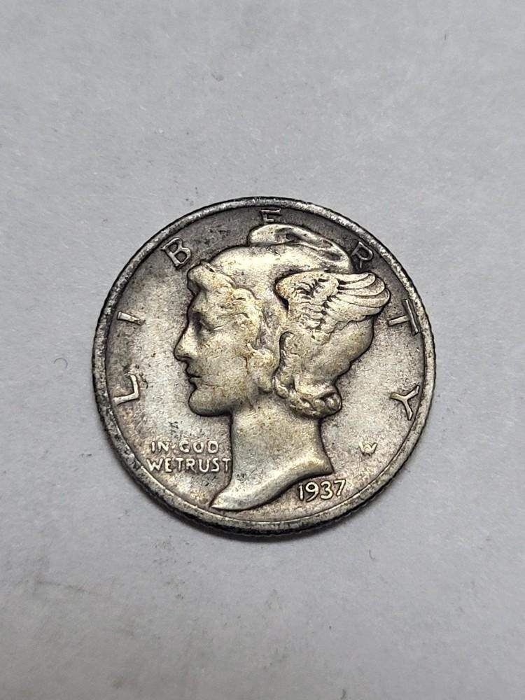 1937 D Mercury Dime