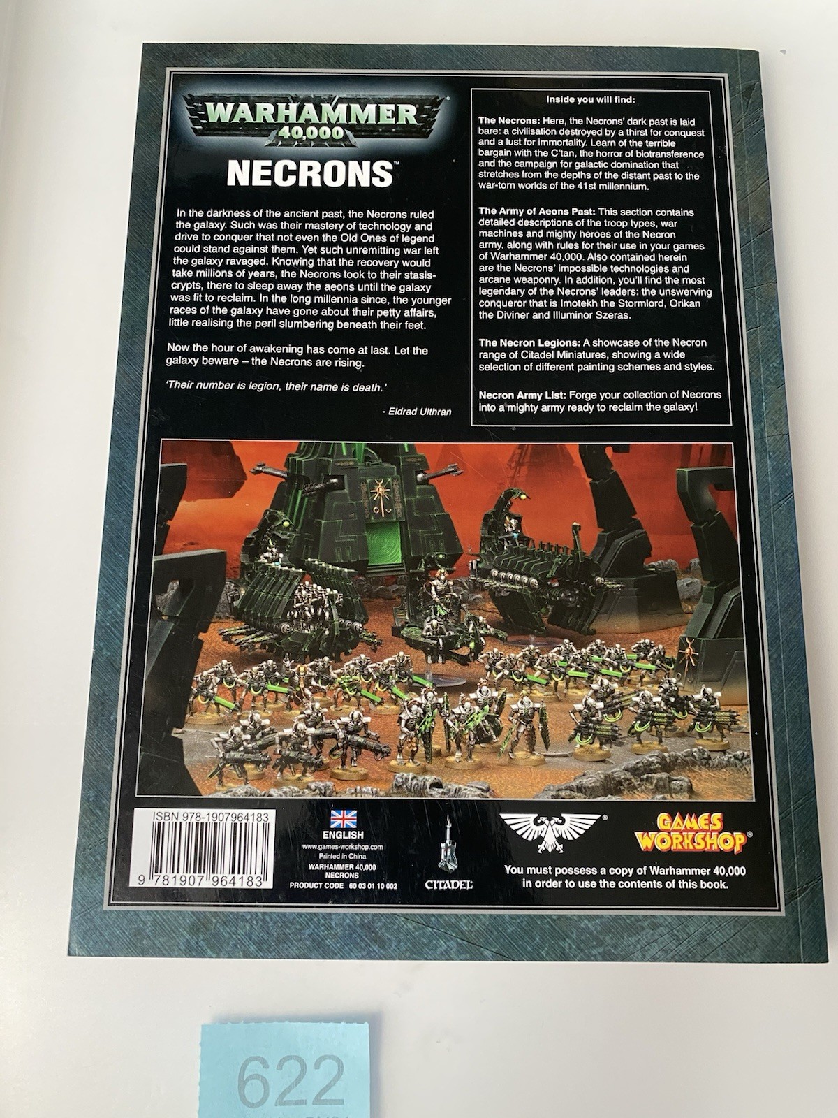 40k 5th Ed, Necrons Codex, OOP Softcover Book, Excellent Condition