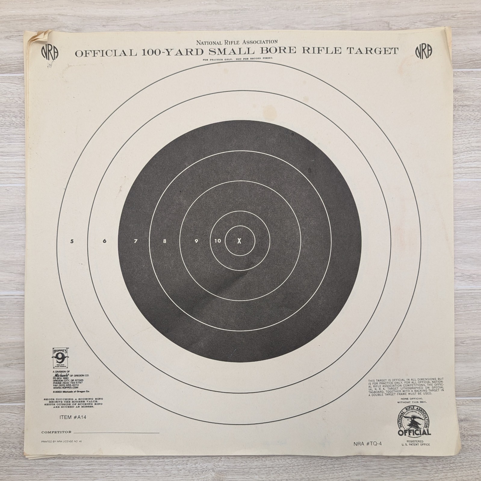 Vtg National Rifle Association Official 100-yd Small Bore Rifle Rargets - 18 Sht