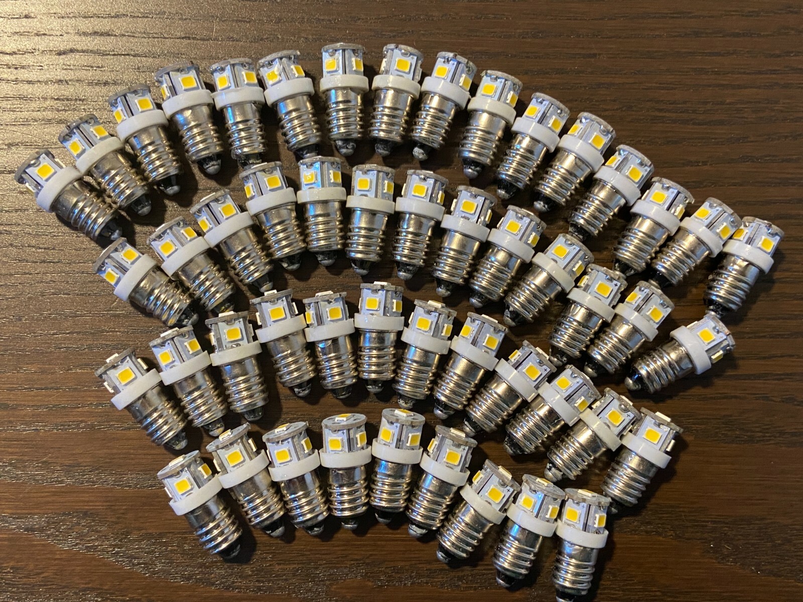 50 New Warm White Screw Base LED Lamp Light Bulbs 6v 6.3v 8v replace #40 #46 E10