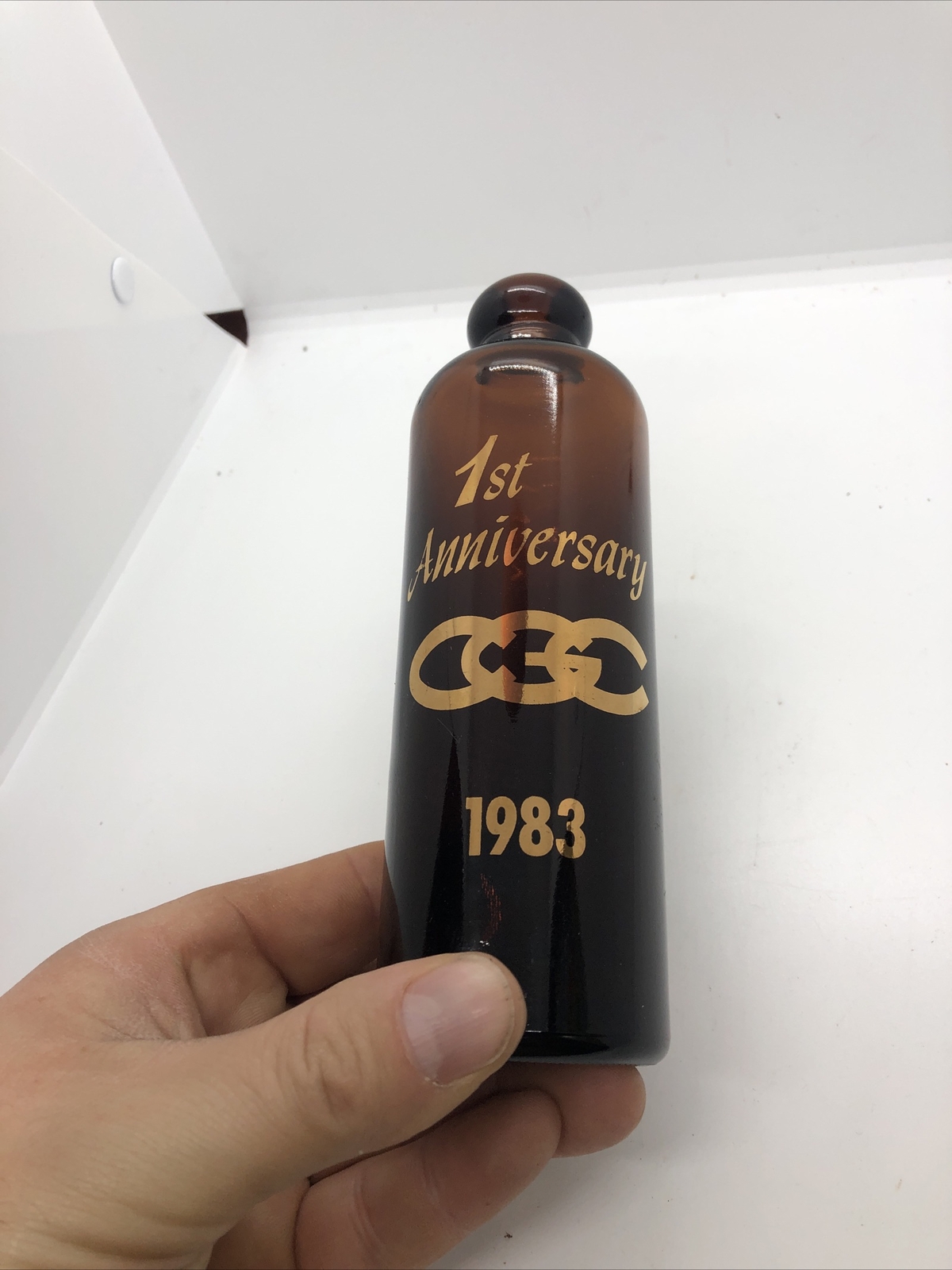 1983 amber hutch hutchinson chattanooga glass co tn blob soda