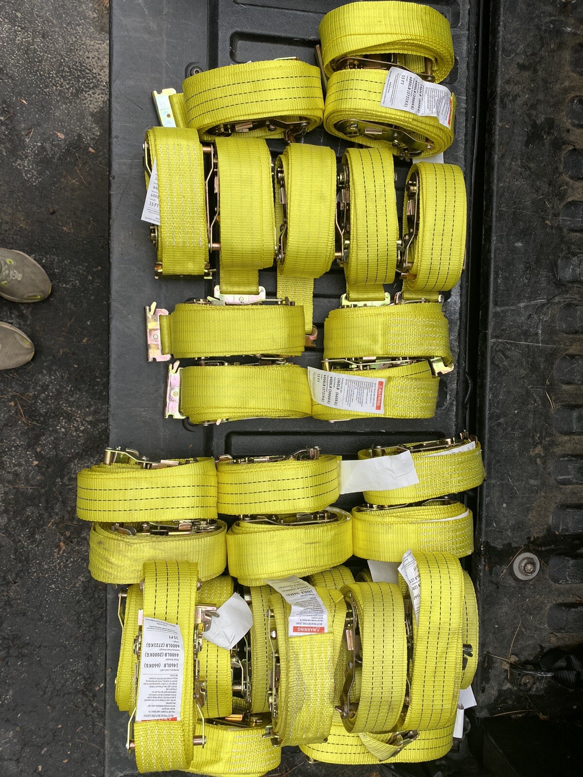 37 Pack Track Ratchet Straps Van Truck Trailer Tie Down Strap 15FT 1460LBS