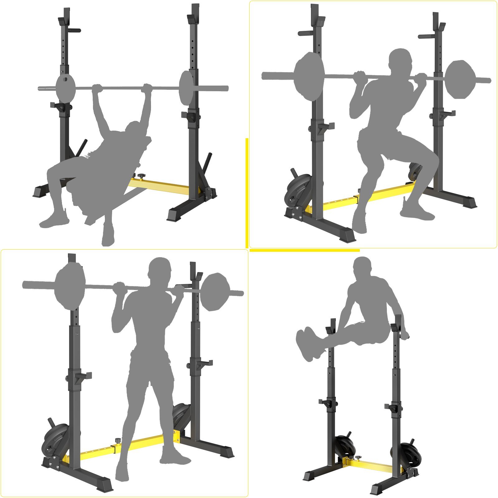 Adjustable Squat Rack Bench Press Rack Multifunction Barbell Stand Rack Home Gym