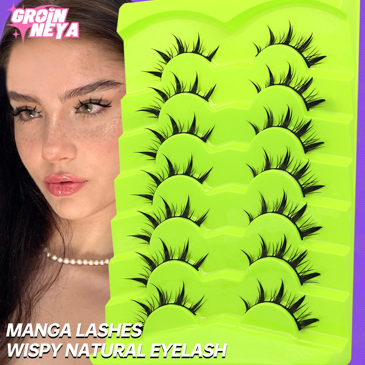 Manga Lashes 5/7 pairs Eyelashes 3D Natural False Lashes Fluffy Soft C