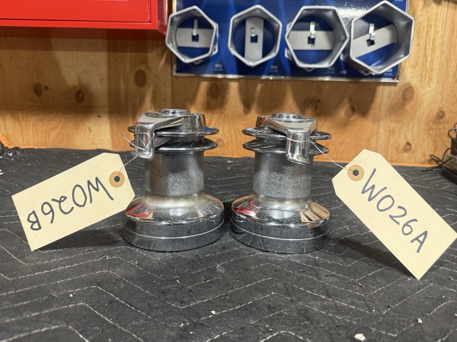 Pair Barient 17 Chrome Bronze Self-Tailing One-Speed Winches - W026AB