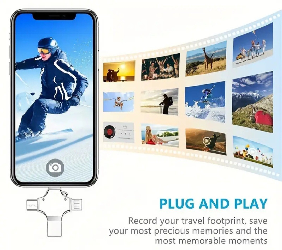 USB 3.0 TF/SD 64GB Card Adapter Flash Drive Type-C OTG iPhone&Android PC