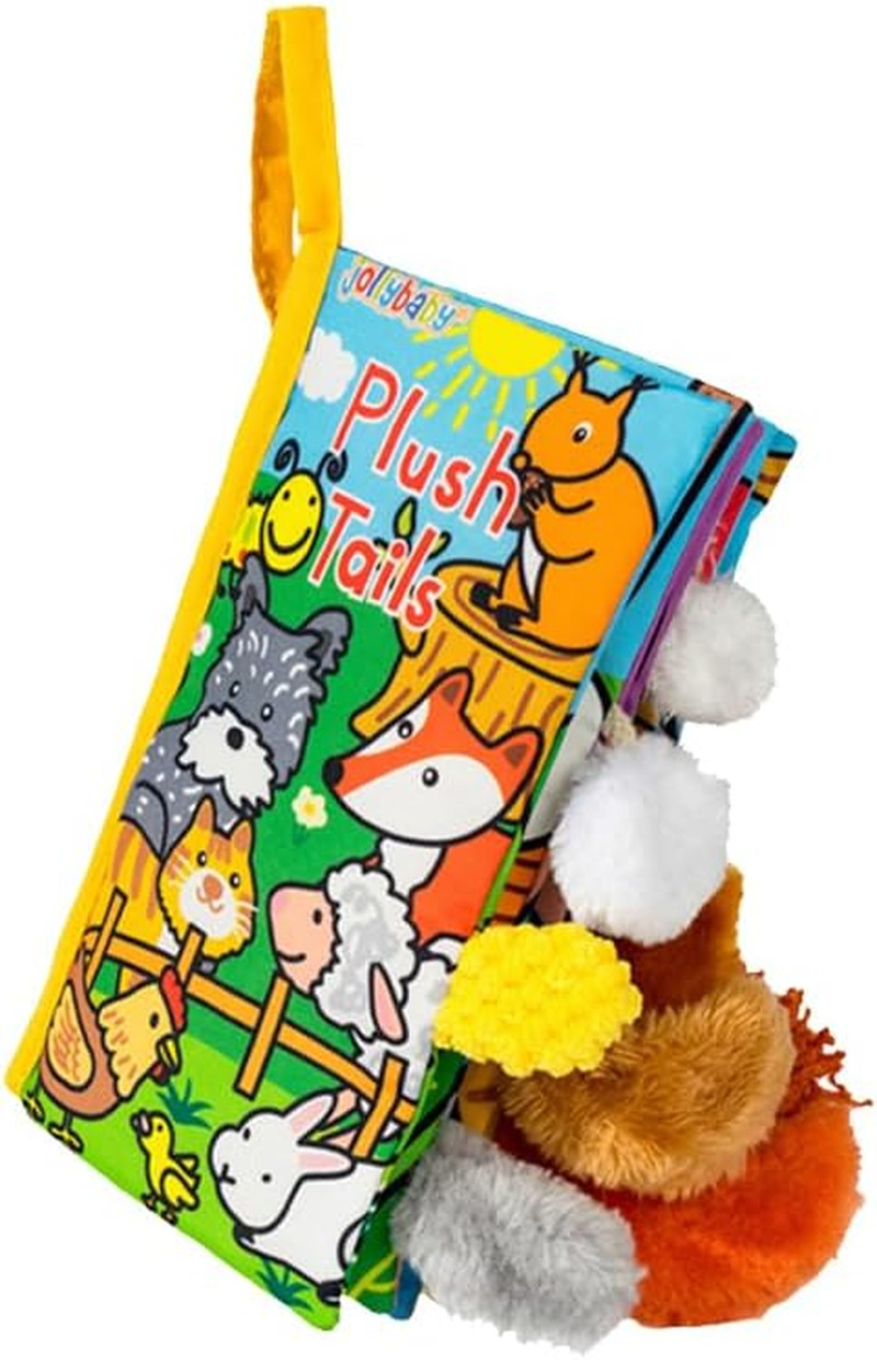 Baby Cloth Books Soft Baby Book 0-6 Months Crinkle Books with Plush Tails Touch