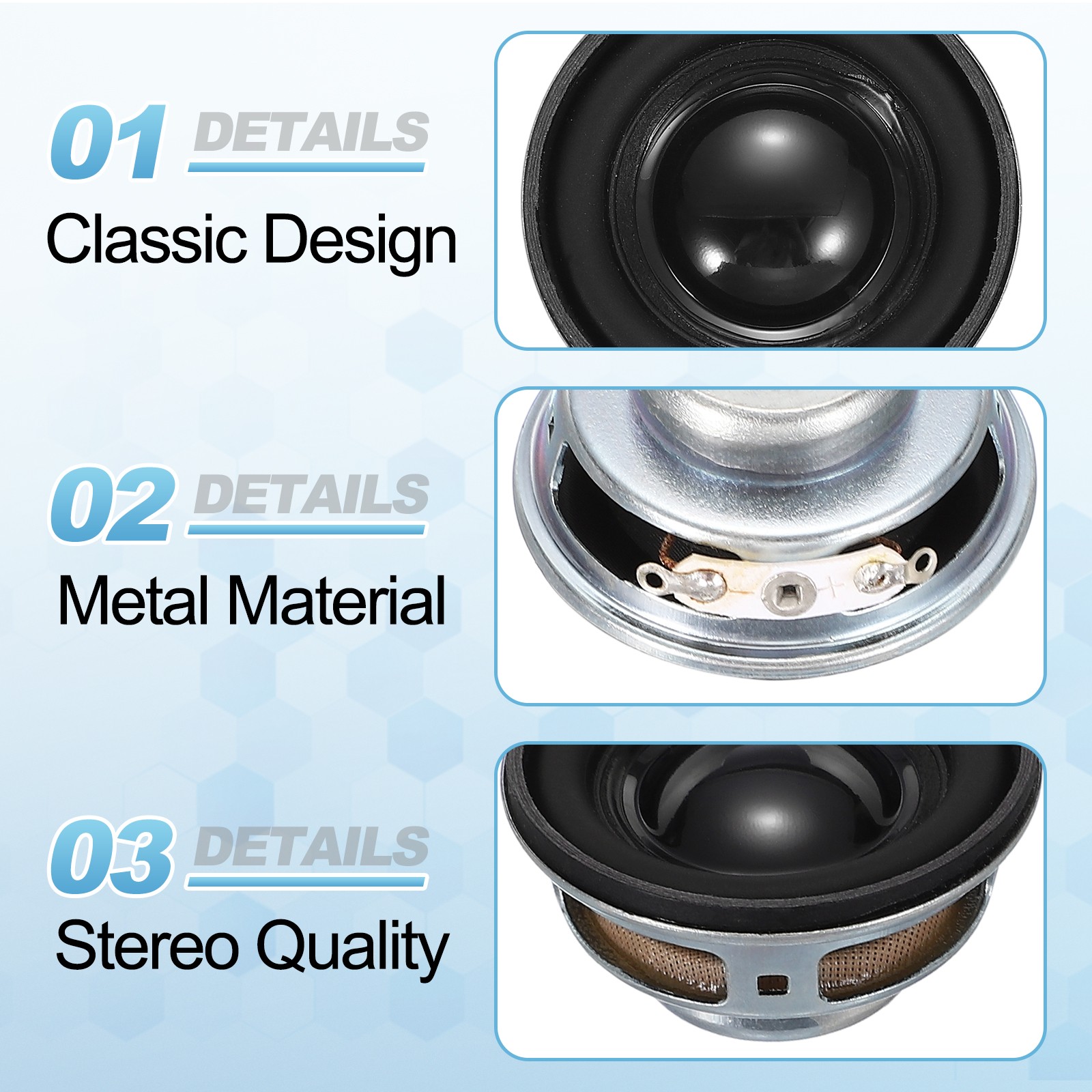 4Pcs 3W 4Ohm Small Speakers Square Micro External Magnet Speaker 40x21.5mm Black