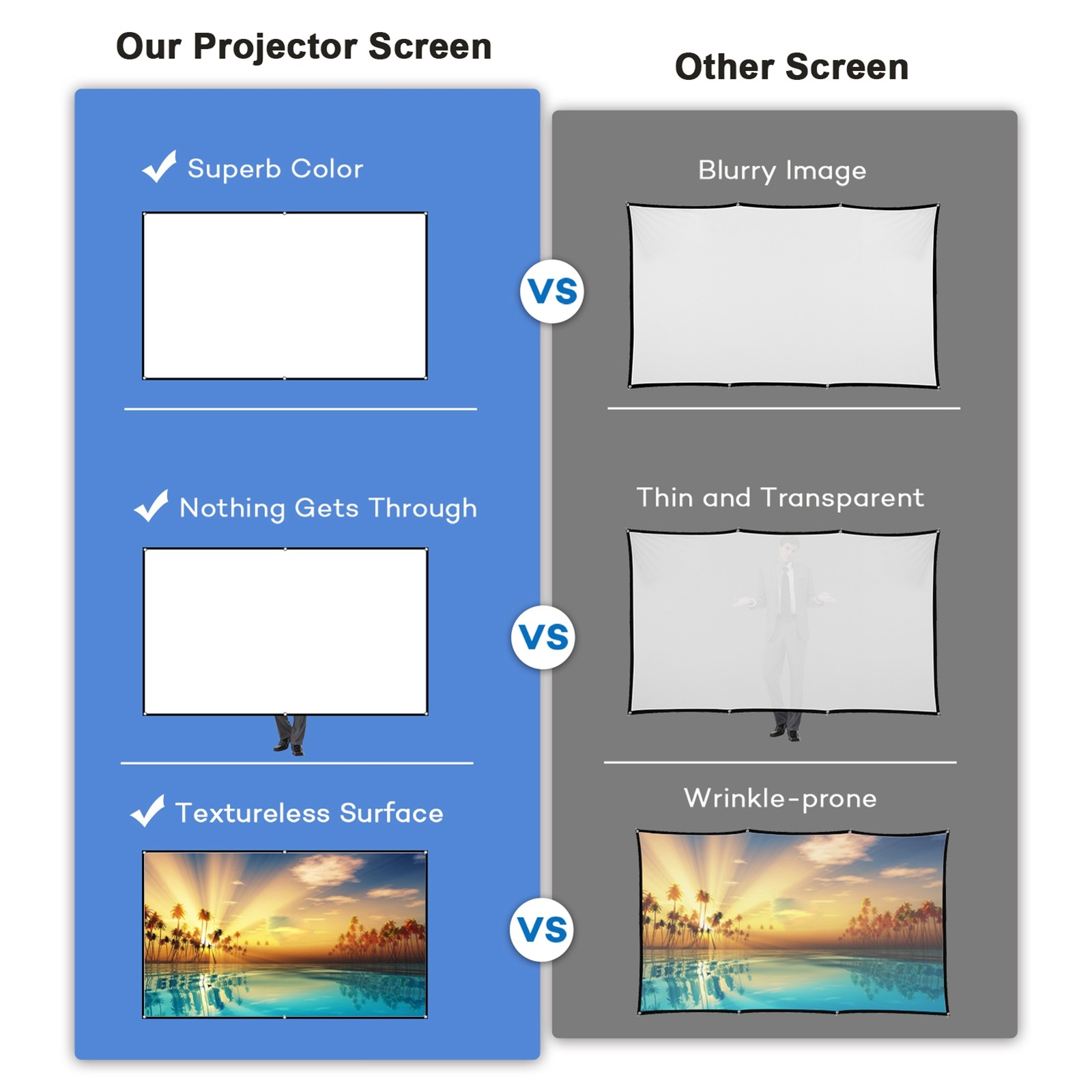 72-inch Portable HD Projector Screen 16:9 Projection Screen Foldable HHRJ