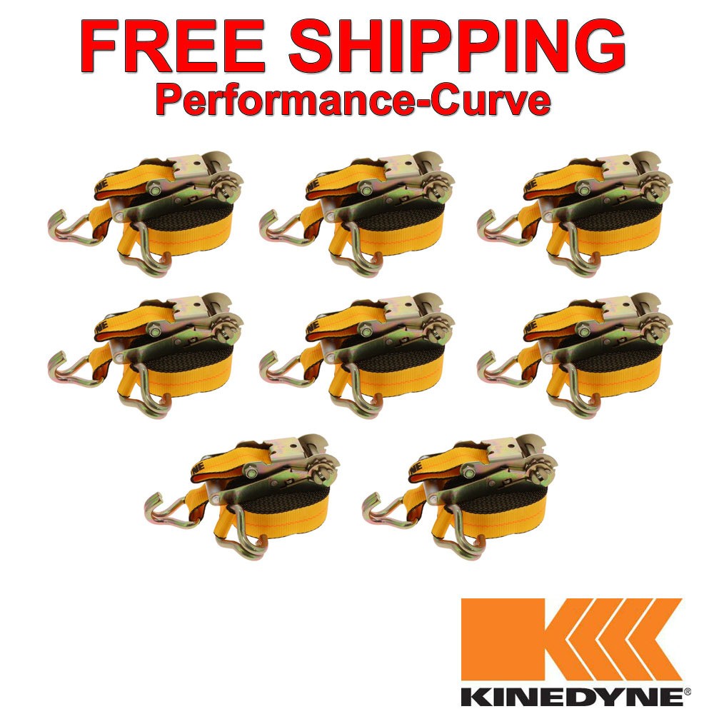Kinedyne 2" x 27' Wire Hook Ratchet Strap (8 Pack) - 512784