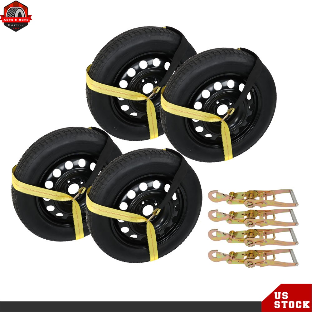 For Trailer Truck 3,300 Pound Safe Working Load Tie Down w/ Snap Hooks 2" x 96"