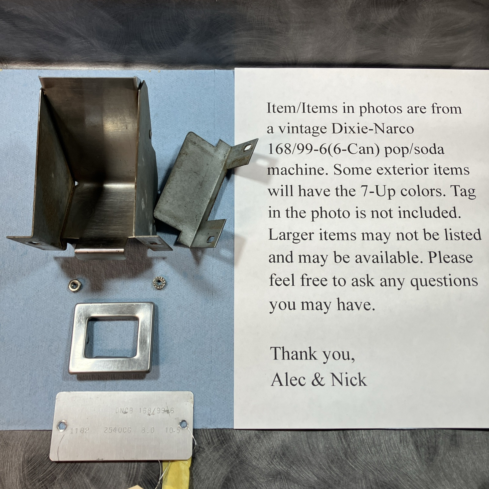 DIXIE-NARCO Coin Return Tray, Bezel & Misc Hardware. Fits 168/99-6 & Others.