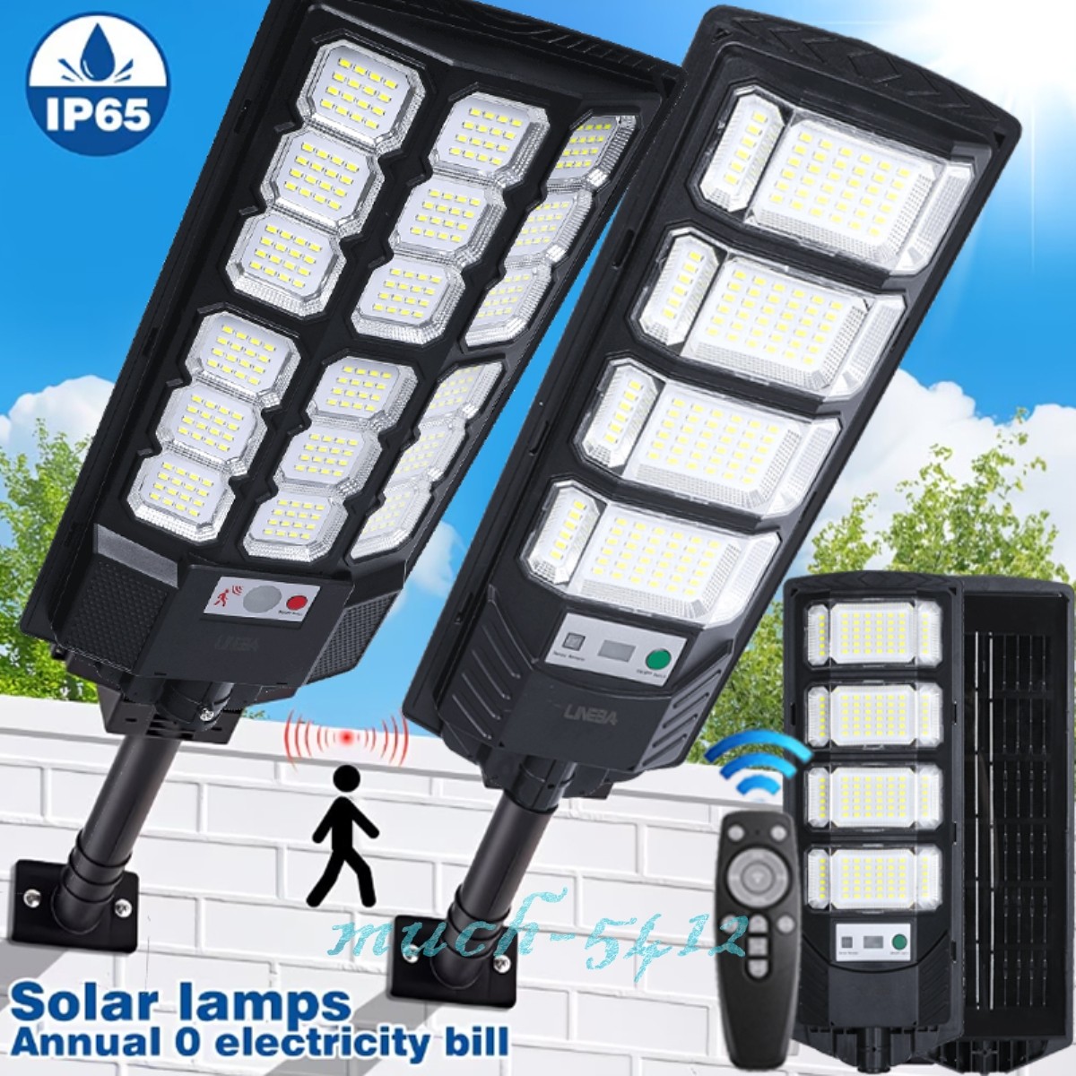 1000000LM LED Commercial Solar Street Light Dusk to Dawn Outdoor Road Area Lamp