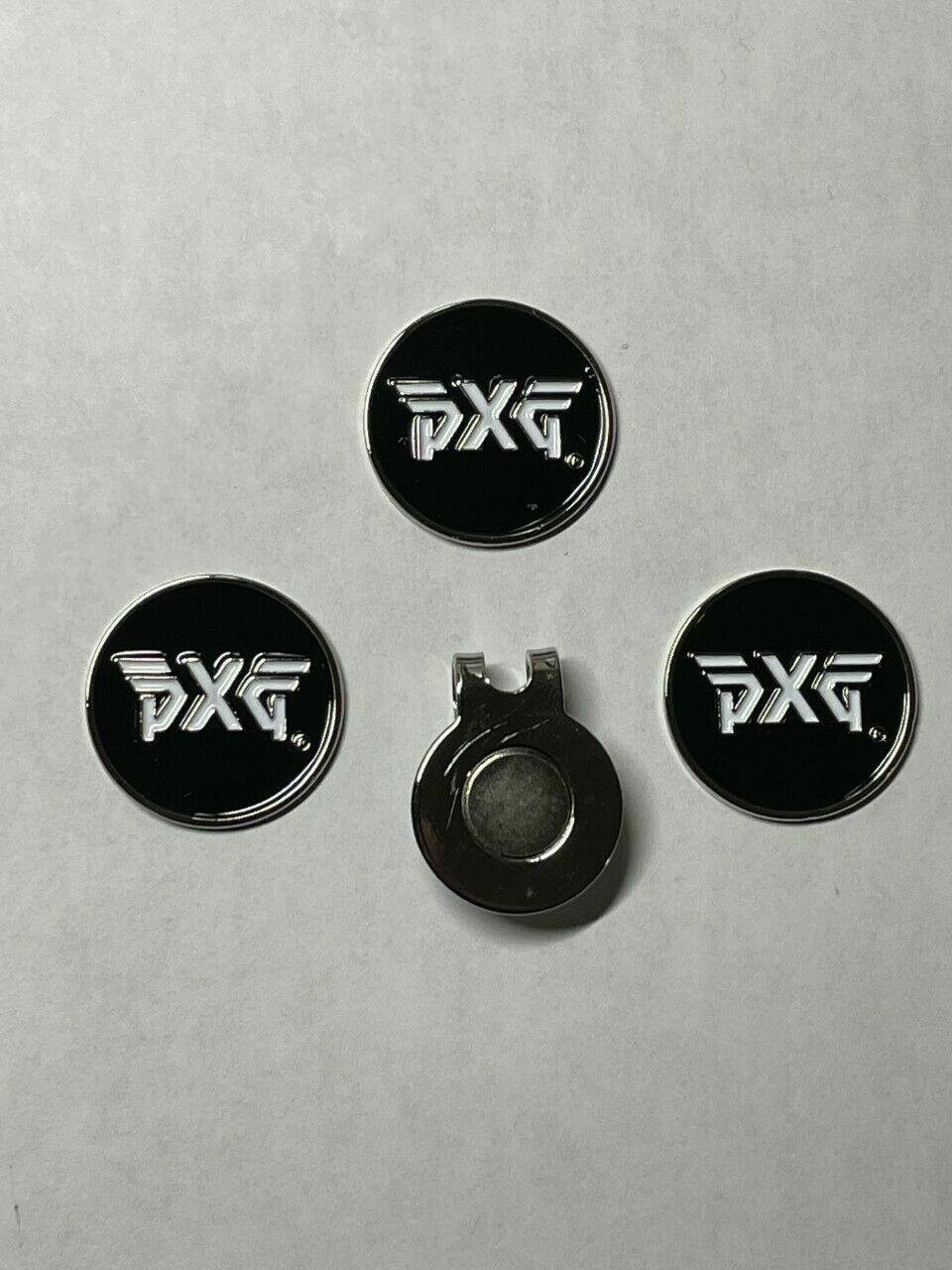 (3) PXG 1" Flat Coin Style Golf Markers W/ Bonus Hat Clip - Quality Made!