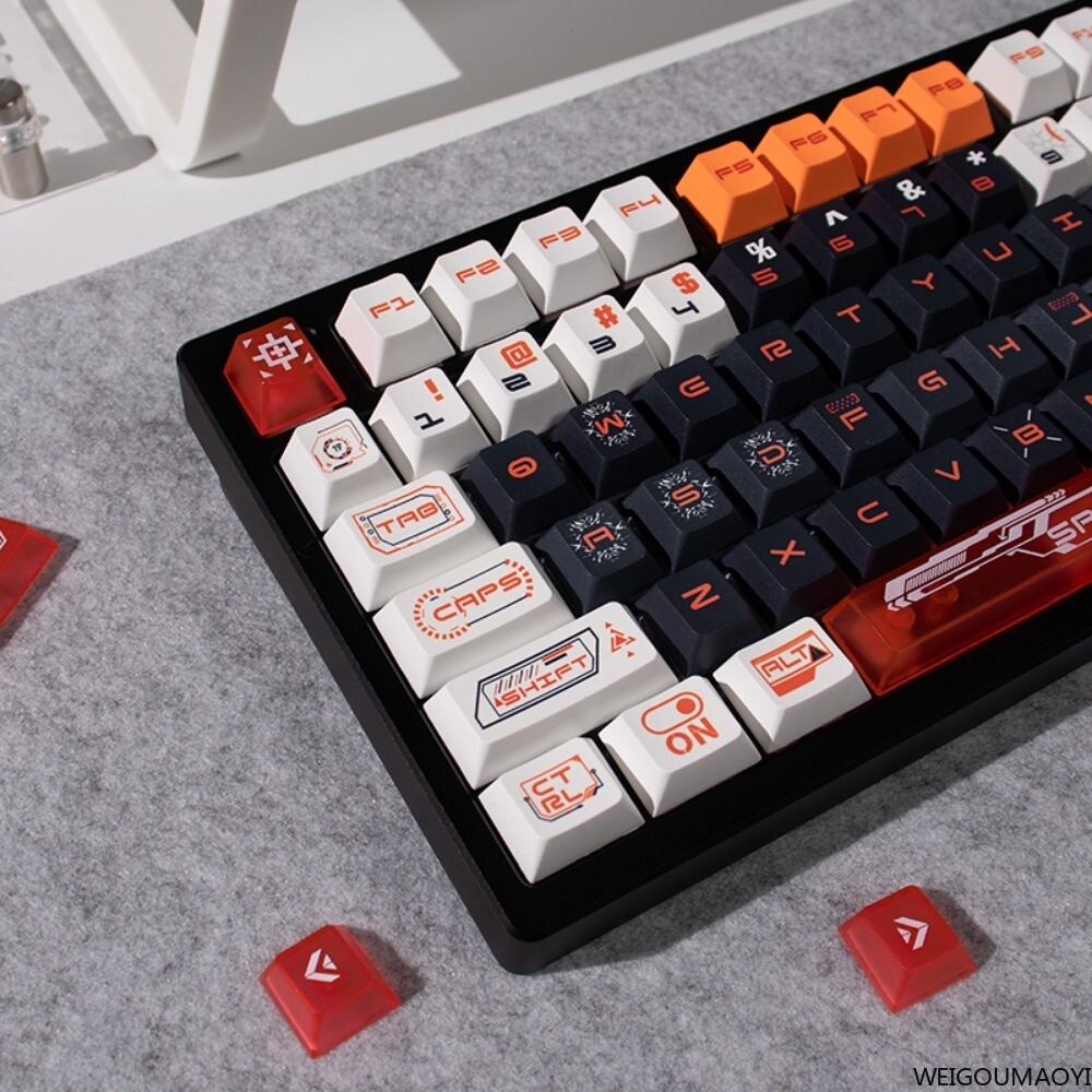 DIY PBT Cyberpunk Mechanical Future Keycaps Cherry Profile Set for Cherry MX