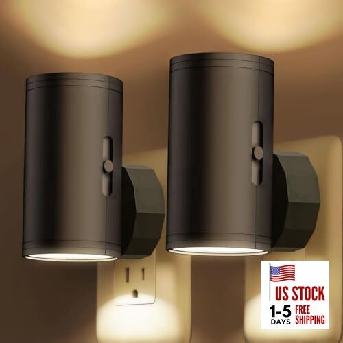 LED Night Lights Plug into Wall, Dusk to Dawn Sensor,5 2 Pack 3000K Soft White