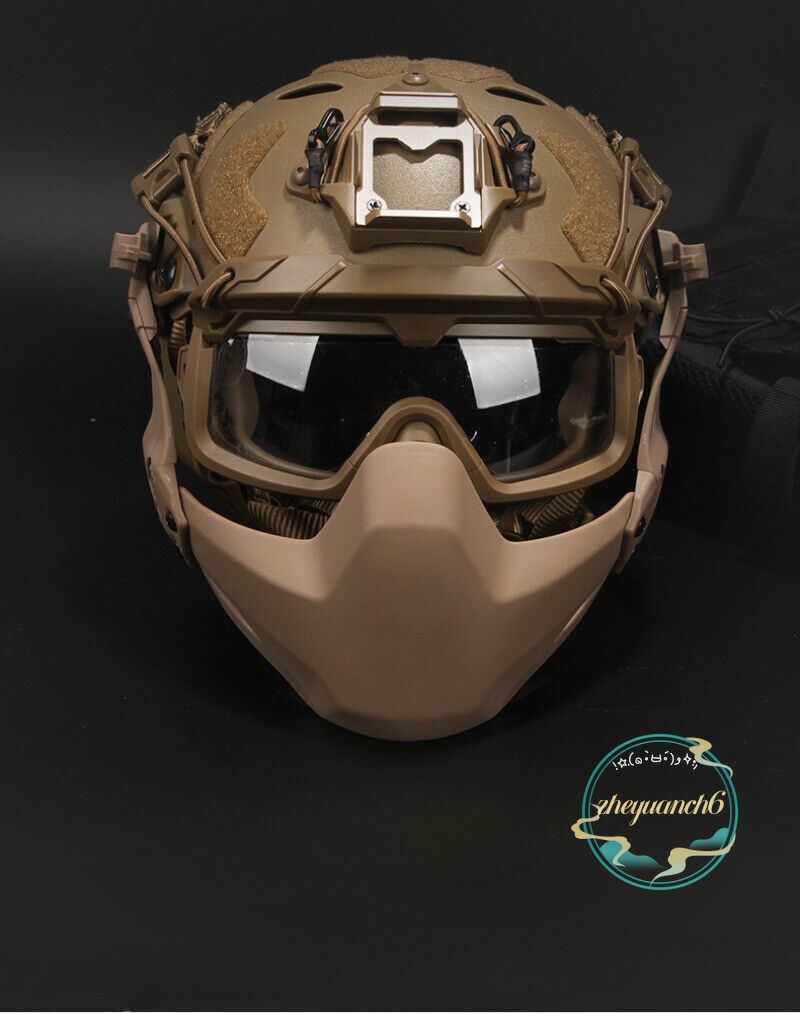 Tactical Soldier FMA ProtectiveFoldable Half Face Mask Universal Loewexun Helmet