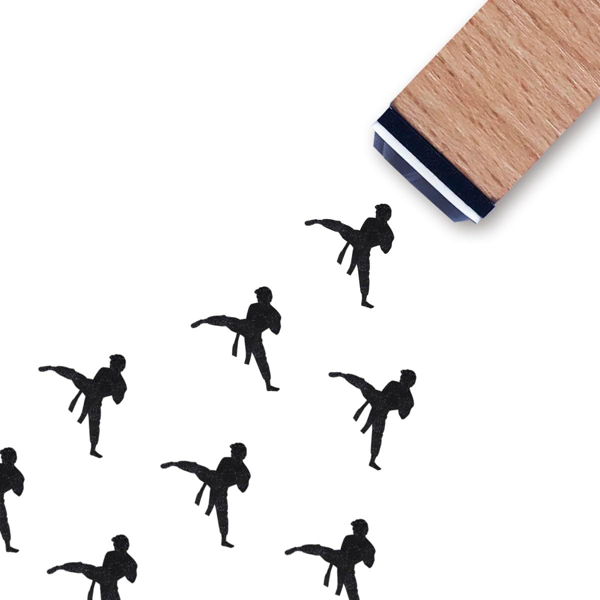 Karate Rubber Stamp, 3/5 Inch Small Mini Martial Arts Stamp for Scrapbooking Car