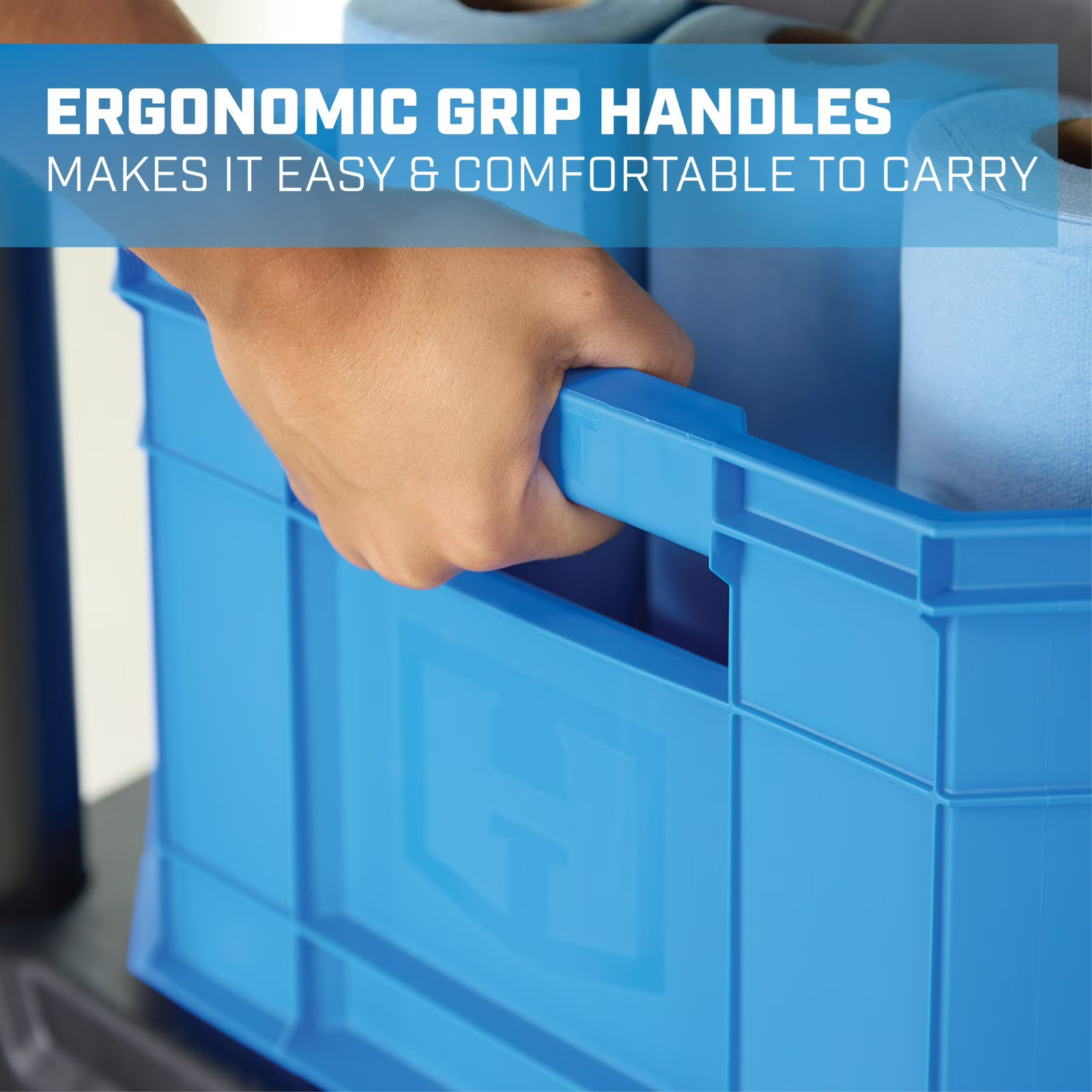 8.5 Gallon Stackable Utility Crate, Blue