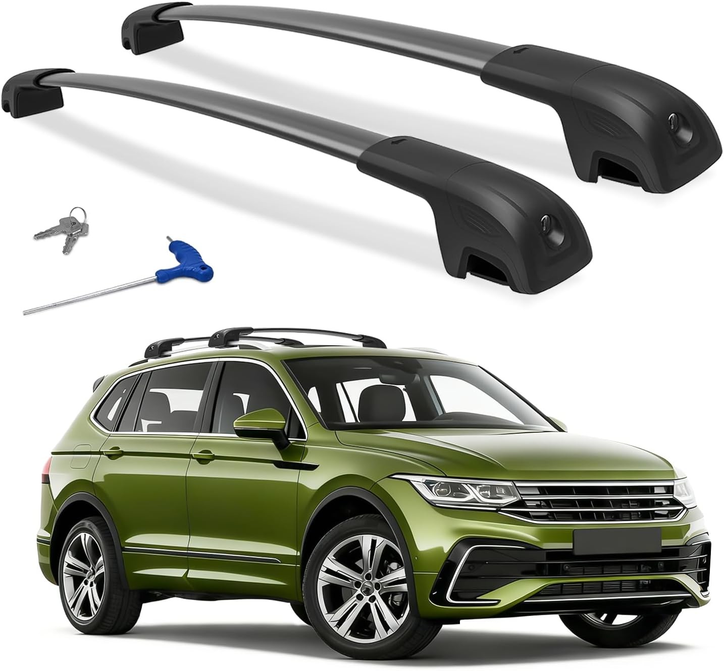 300lbs Roof Rack Cross Bars Compatible with Volkswagen VW Tiguan 2018-2026 & ...