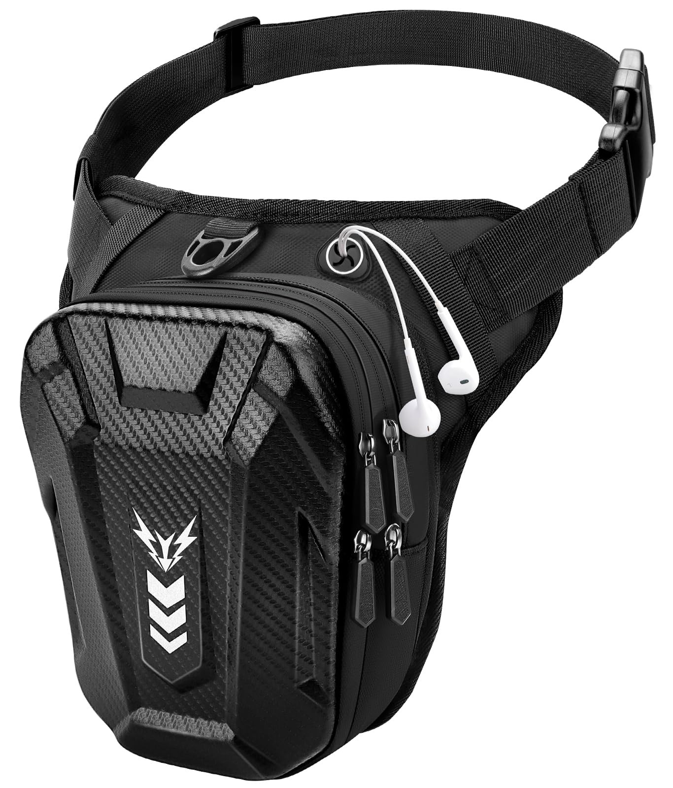ISEYOU Thigh Bag for Women 16cm x 10cm x 25cm (6.3" x 3.94" x 9.84"), Black