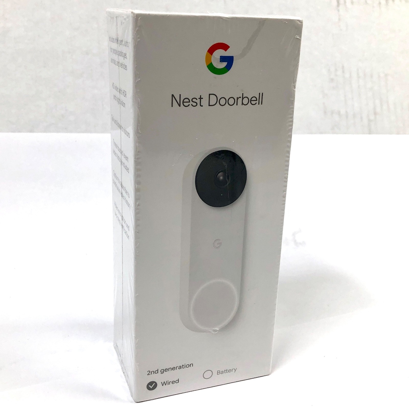 Google Nest Doorbell Wired 2nd Gen Video Doorbell Security Camera- Snow