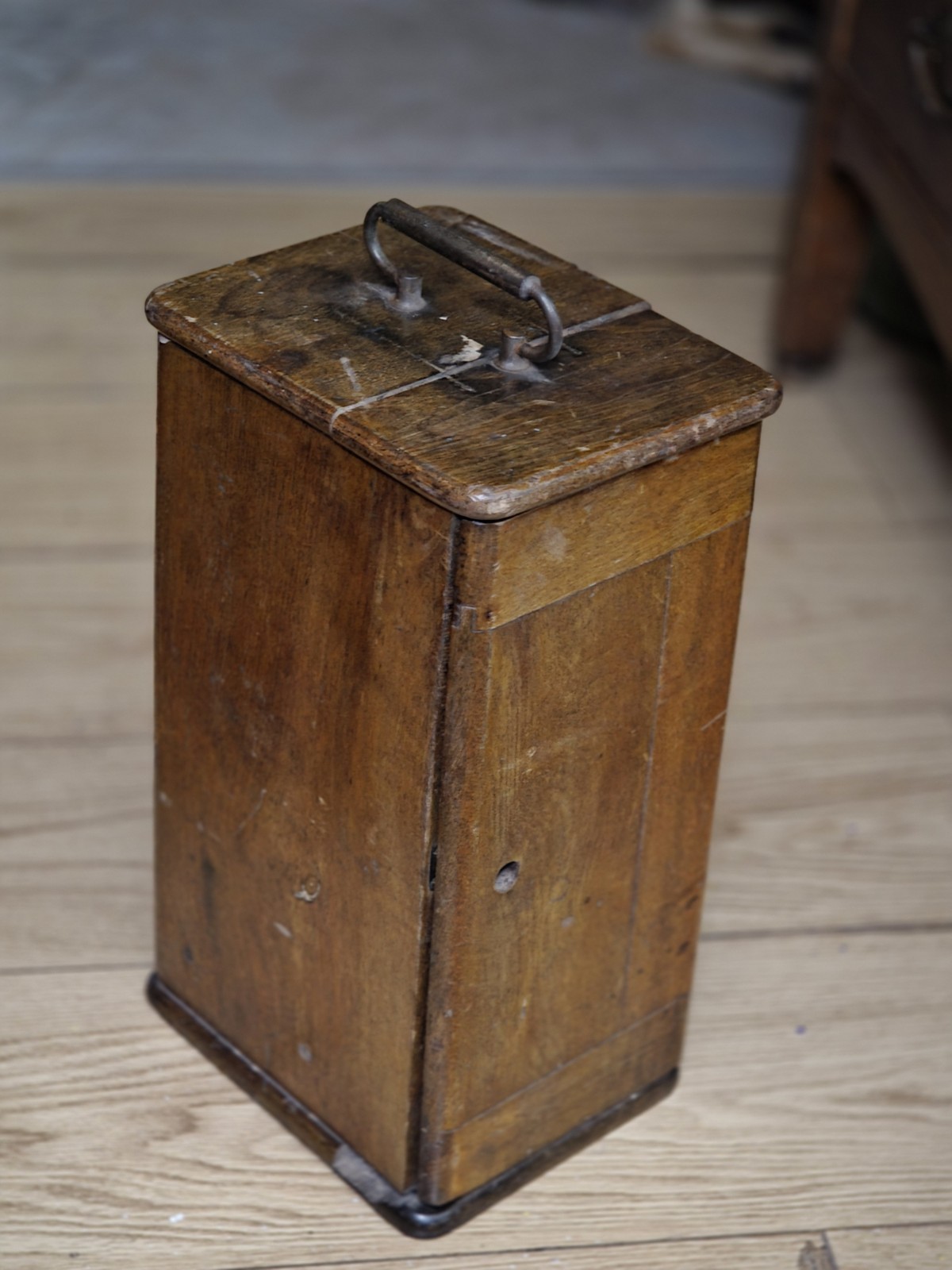 1900s Bausch & Lomb Brass Monocular Scientific Microscope & Wood Case