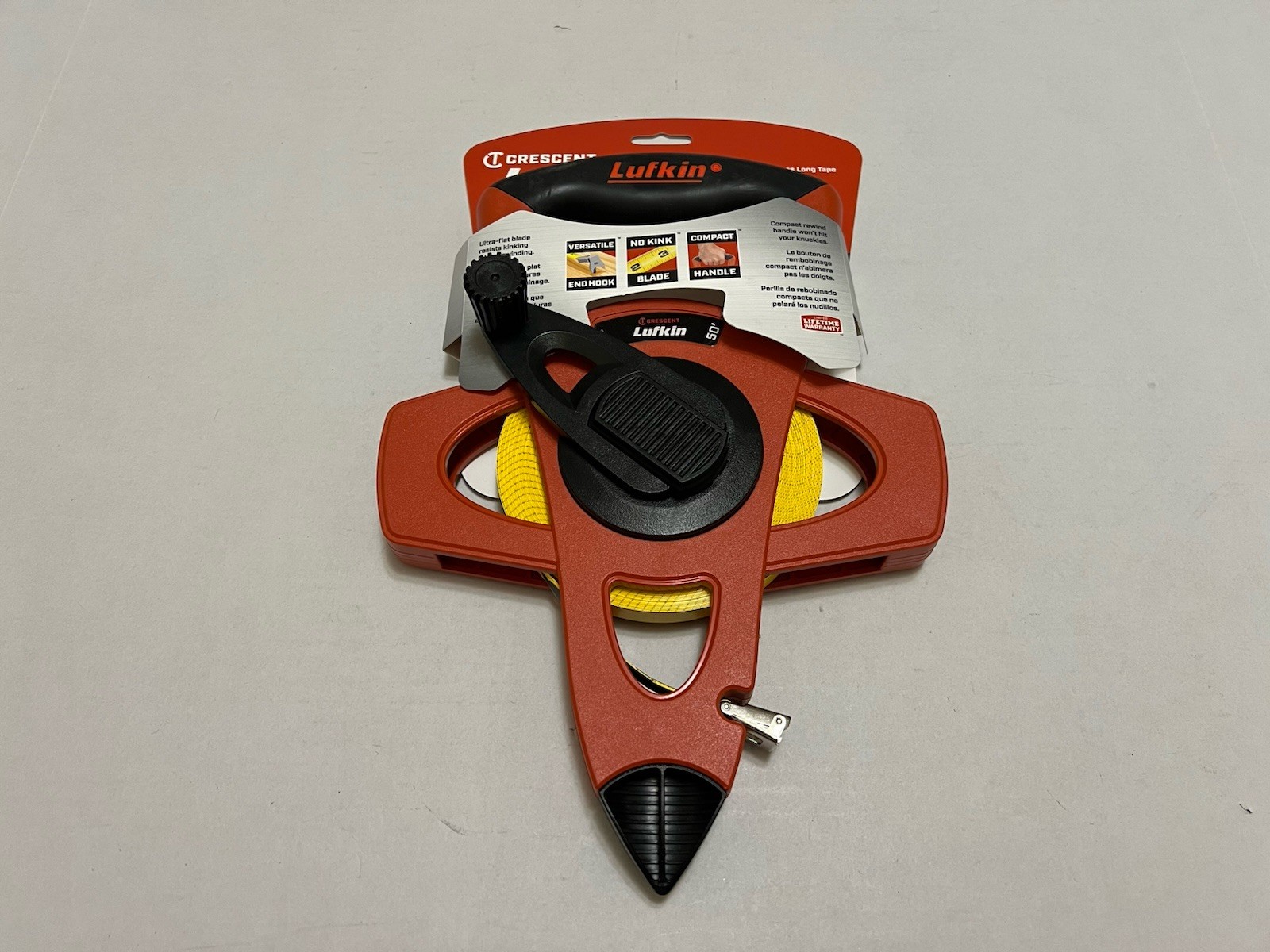Brand New Crescent 1/2" x 50' Hi-Viz Orange Fiberglass Tape Measure FE050
