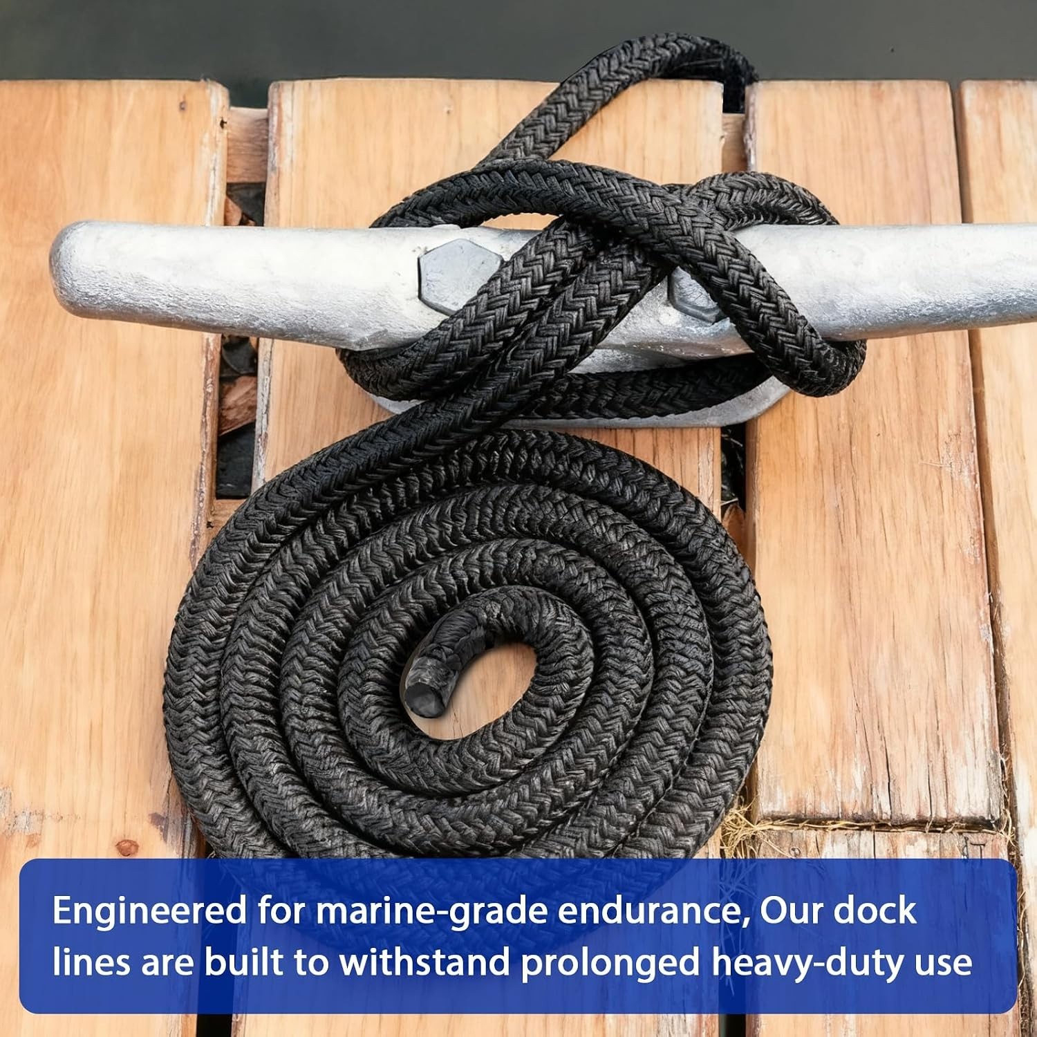 Durable Double Braided Nylon Dock Lines with Pre-Spliced Loop - 40ft Total