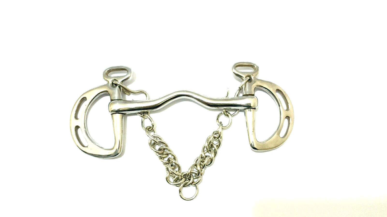 Stainless Steel Horse Pelham Bit with Curb Chain | English Riding Bit