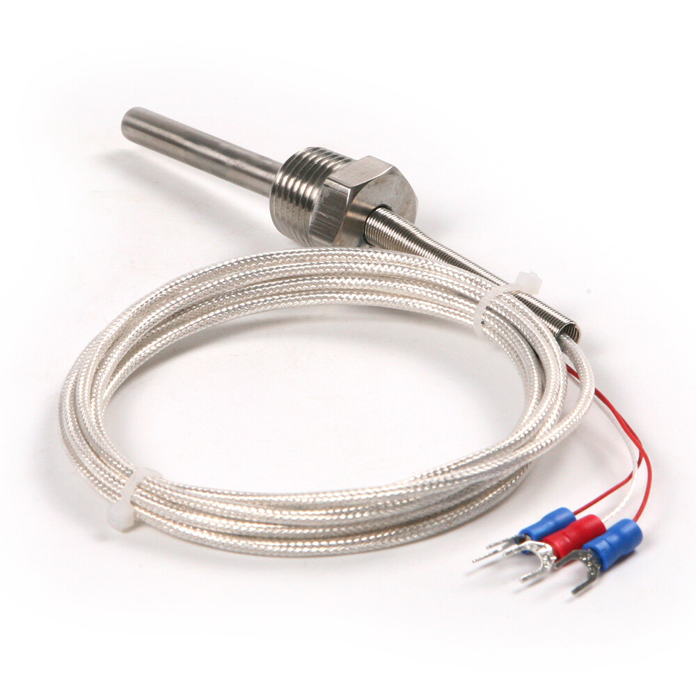 Pt100 RTD Temperature Sensor Probe 1/2" NPT Thread with Wire -50 to 250°C / -58F