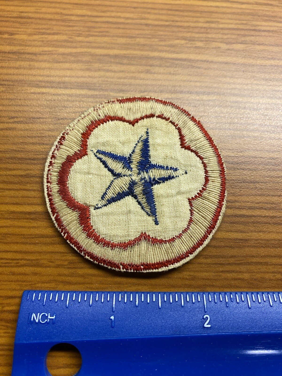WWII Army Service Forces US Army Patch Blue Star Wool Variation INV3127